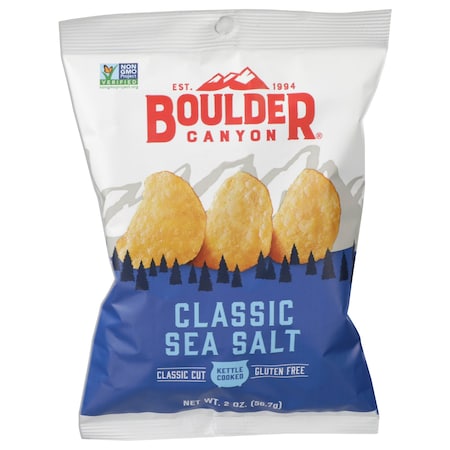 Boulder Canyon Boulder Canyon Sea Salt Kettle Cooked Potato Chips 2 oz Pegged 527686